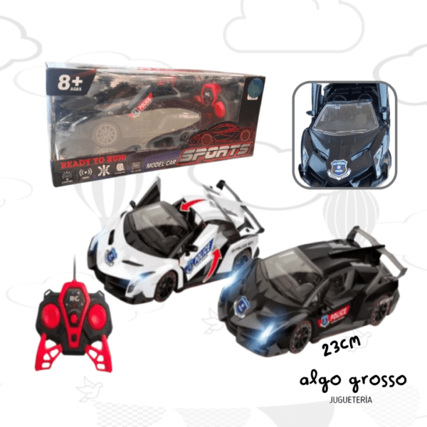 AUTO RADIO CONTROL -POLICIA DESCAPOTABLE SE LES ABREN PUERTAS Y BAUL art.RD05