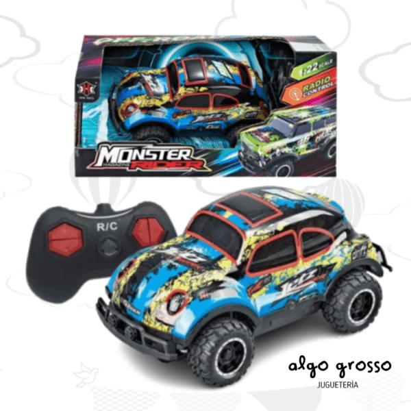 AUTO RADIO CONTROL - MONSTER RIDER - LUMINOSO RUEDAS GOMA art.RD09