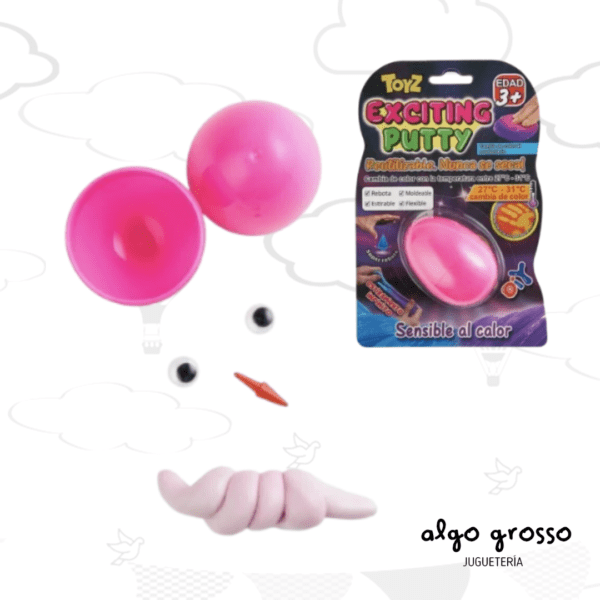 EXCITING PUTTY CAMBIA DE COLOR MASA / SLIME REBOTA EN HUEVO BLISTER art.A201016