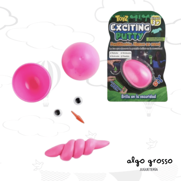 EXCITING PUTTY BRILLO MASA / SLIME REBOTA EN HUEVO BLISTER art.A201017