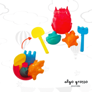 BALDE CON FORMA DE CASTILLO + PALA + RASTRILLO Y 2 MOLDES art.390