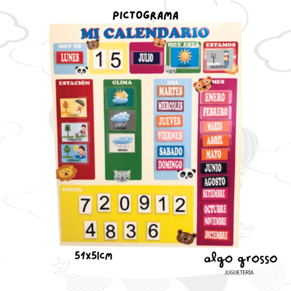 MI CALENDARIO MAGNETICO MADERA CON PICTOGRAMA art.CAL02