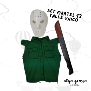 HALLOWEEN DISFRAZ SET MARTES 13 TALLE UNICO