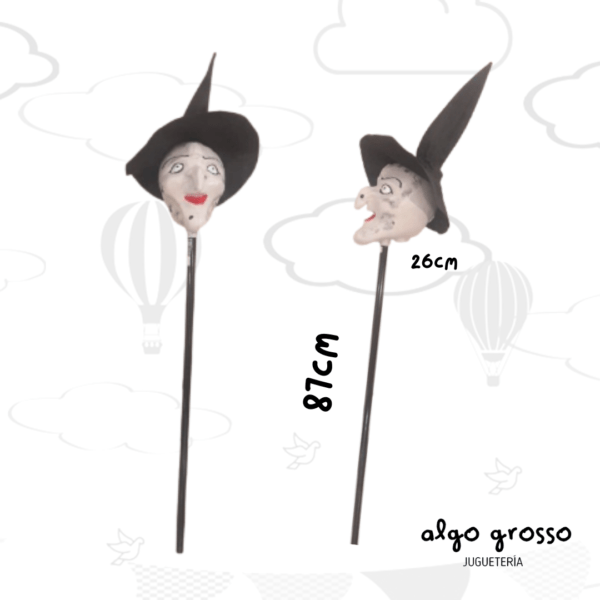 HALLOWEEN CABEZA DE BRUJA CON PALO Y GORRO art.023