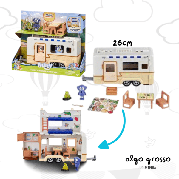 BLUEY CARAVANA DE AVENTURAS CON FIGURA + ACCESORIOS  art.13086