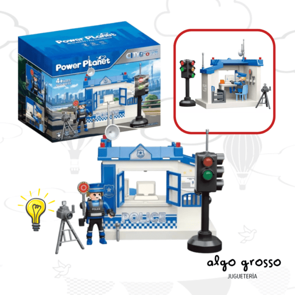 PUESTO DE POLICIA CON LUZ + FIGURA POWER PLANET art.NA201788