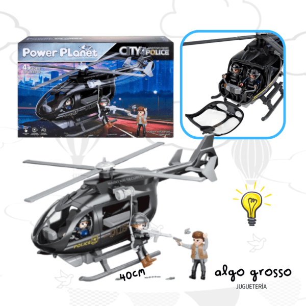 SET POLICIA ESPECIAL CON HELICOPTERO CON LUZ POWER PLANET art.NA201794
