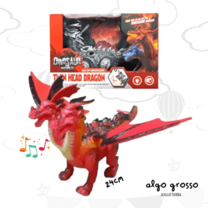 DINOSAURIO - DRAGON TWIN HEAD QUE CAMINA CON LUZ Y SONIDO art.50398