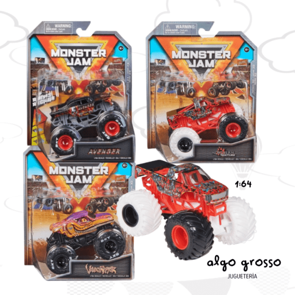 MONSTER JAM VEHICULO METAL1:64 SURTIDO art.58701