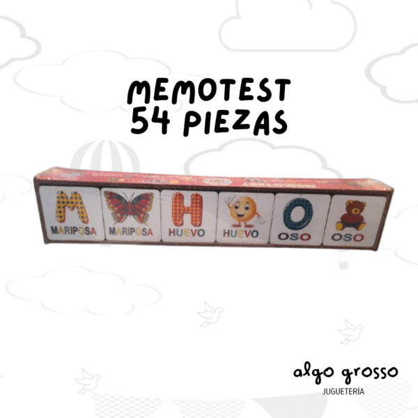 MEMOTEST MADERA 54 PIEZAS ABECEDARIO