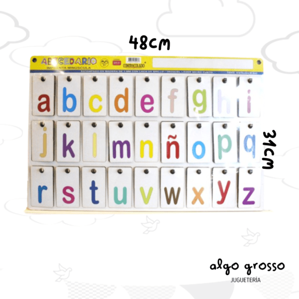 ABECEDARIO MADERA PLACA 3D PARA COLGAR MINUSCULA art.DT-17