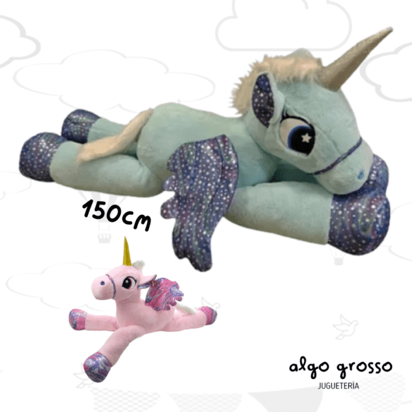 UNICORNIO ECHADO CON ALAS ESTRELLADAS 150CM art.7940