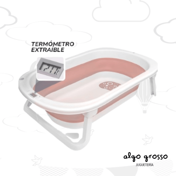 BAÑADERA PLEGABLE ROSA CON TERMOMETRO - ANTIDES art.OKBB0361