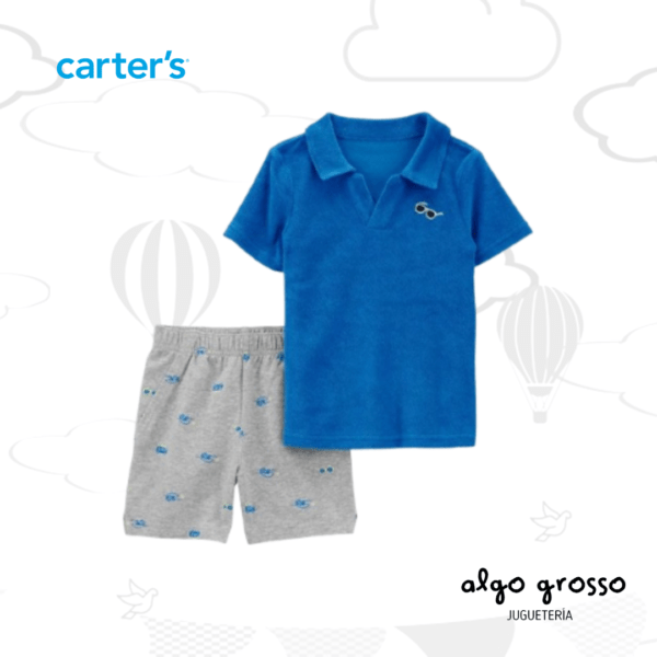 SET 2 PIEZAS REMERA MANGAS CORTAS Y SHORT  - TALLE 12M art.1R047510