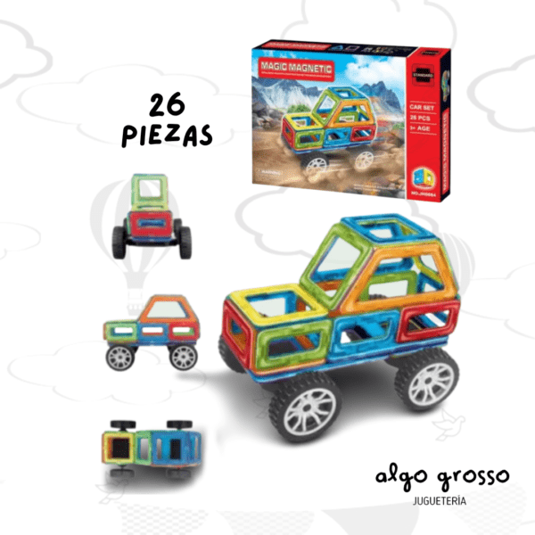 MAGNETIC BLOQUES MAGNETICOS CON RUEDAS 26 PIEZAS art.MG42