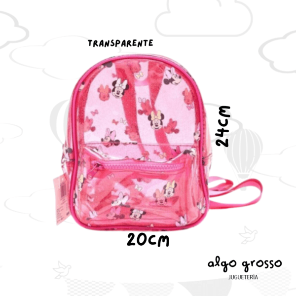 MINI MOCHILA DE MINNIE TRANSPARENTE BRILLOS art.6811
