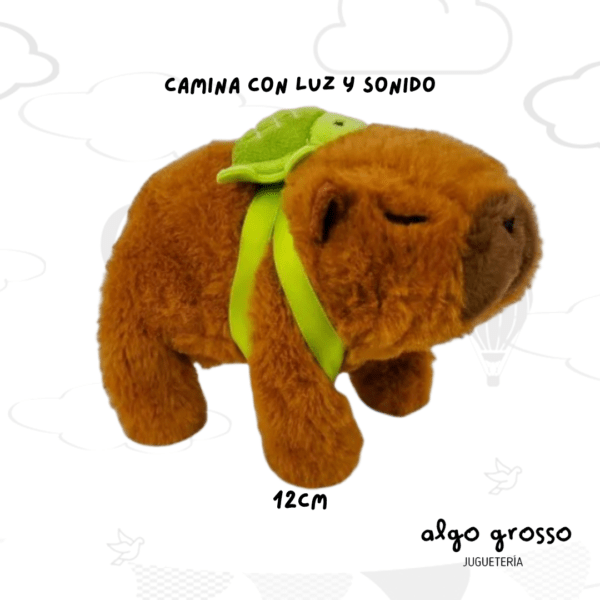 PELUCHE CAPIBARA CHILLA - CAMINA CON LUZ Y SONIDO
