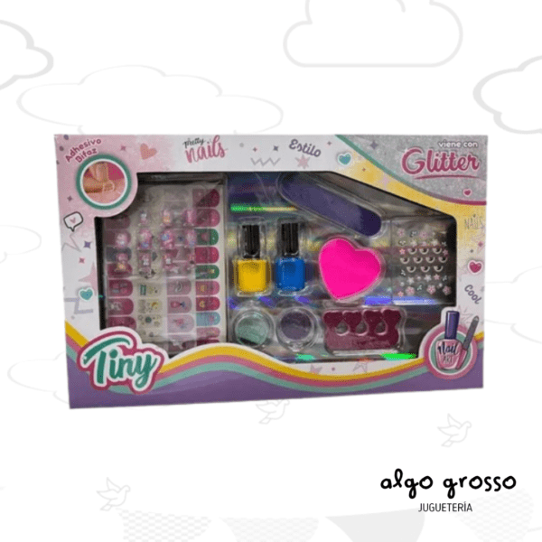 TINY SET DE UÑAS CON GLITTER art.53833