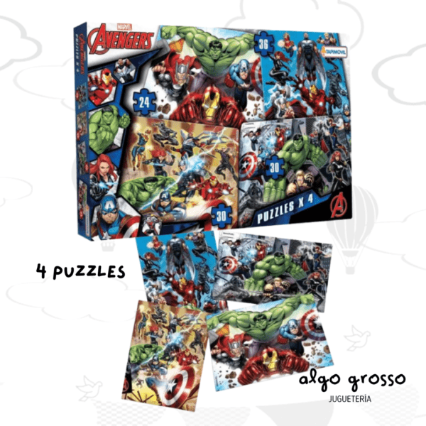AVENGERS  4 PUZLES 24-30-30-36 PIEZAS art.VAV03446