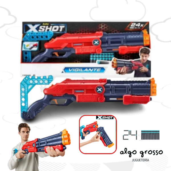 XSHOT VIGILANTE ARMA DE 60CM LANZA DARDOS art.5763
