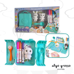FREE PAINTING 2 MASCOTAS PARA PINTAR SET LIMPIAR art.6624