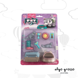 SET 2 GATITOS + ACCESORIOS BLISTER art.8910-E16