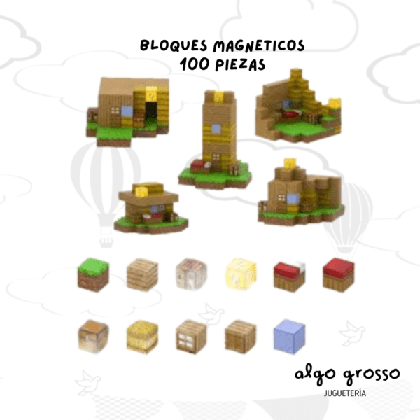 MINECRAFT CUBOS MAGNETICOS - EL RANCHO - 100 PIEZAS art.T084