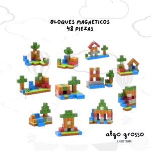 MINECRAFT CUBOS MAGNETICOS - CABAÑA - 48 PIEZAS art.Z019