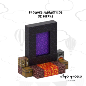 MINECRAFT CUBOS MAGNETICOS - PUERTA AL INFRAMUNDO - 32 PIEZAS art.T043