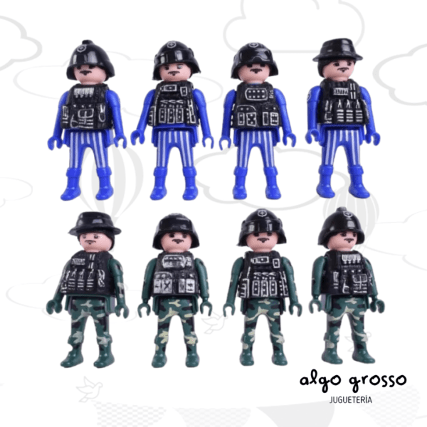 SET 4 MUÑECOS POLICIA - SWAT + ARMAS art.A200630