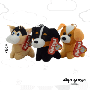 PERRO SENTADO PELUCHE DE 16CM - RAZAS SURTIDOS art.4468