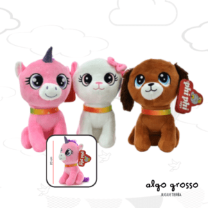 GATO - PERRO - UNICORNIO CON COLLAR - PELUCHE DE 20CM art.4504