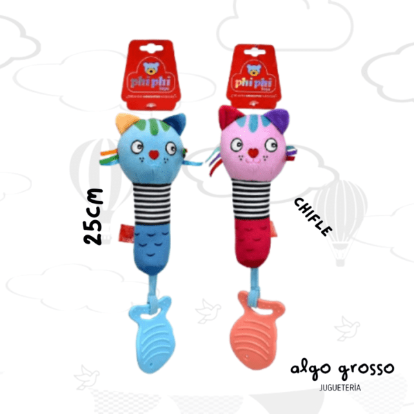 SONAJERO GATO CON CHIFLE MORDILLO ART.8780