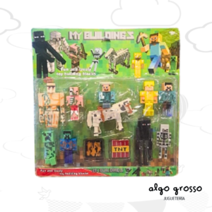 MINECRAFT SET 9 FIGURAS + ACCESORIOS "ALTERNATIVO" art.10222