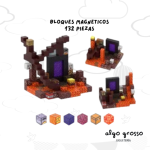MINECRAFT CUBOS MAGNETICOS -ABISMO - 132 PIEZAS art.T0110