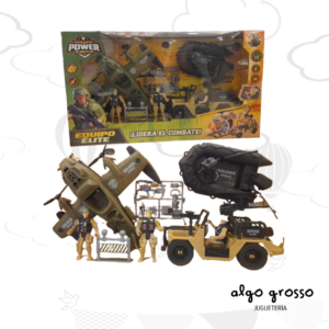 EQUIPO ELITE SET 3 VEHICULO + 3 FIGURAS + ACCESORIOS art.55069