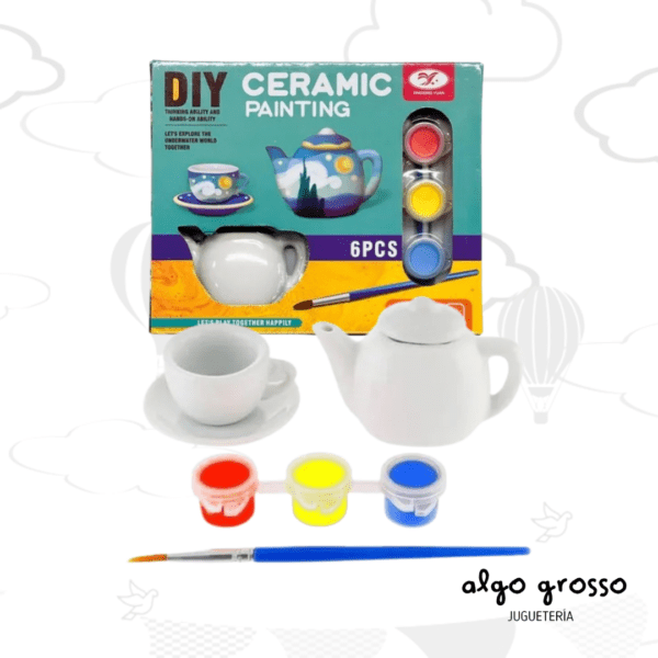 JUEGO DE TE PARA PINTAR 6 PIEZAS art.YE00969