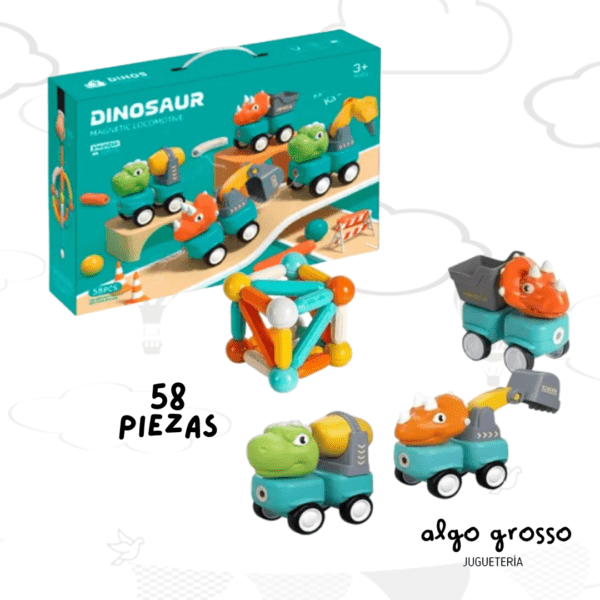 BLOQUES MAGNETICOS DINOSAUR 58 PIEZAS art.MG68