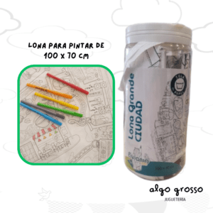 LONA GRANDE CIUDAD 100X70CM PINTAR/LAVAR/COLOREAR art.LOGA03