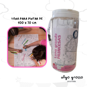 LONA GRANDE PRINCESAS 100X70CM PINTAR/LAVAR/COLOREAR art.LOGA04