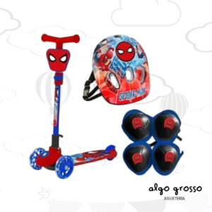 MONOPATIN SPIDERMAN 3 RUEDAS CON KIT DE PROTECCION art.12212