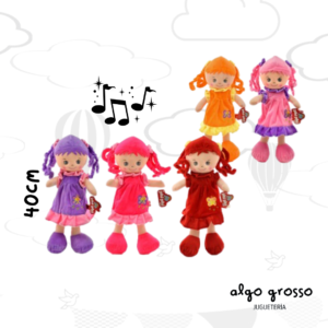 MUÑECA PATAS LARGAS CON MUSICA - PELUCHE DE 40CM art.2523