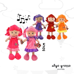 MUÑECA PATAS LARGAS CON MUSICA - PELUCHE DE 50CM art.2524