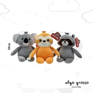 ANIMALITOS SENTADOS DE 22CM MAPACHE - KOALA - PEREZOSO art.1641
