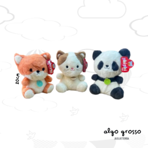 ANIMALITOS SENTADOS DE 20CM GATO - ZORRO - PANDA art.8241