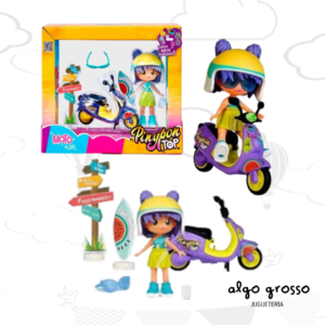 PINYPON TOP MOTO GIRL CON FIGURA + ACCESORIOS art.PNN03000