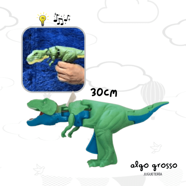 DINOSAURIO T-REX VERDE CON LUZ Y SONIDO art.IK0706