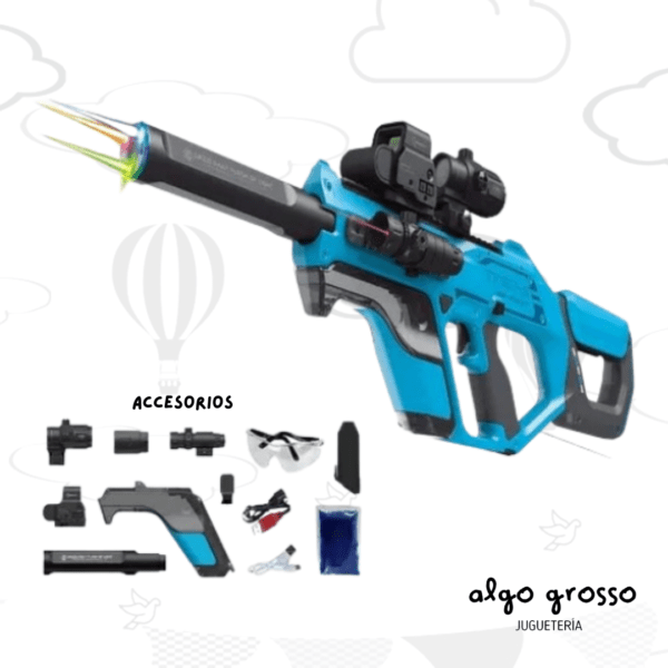 PISTOLA DE HIDROGEL STARS HURRICANE TURQUESA - AUTOMATICA artDQ-08855