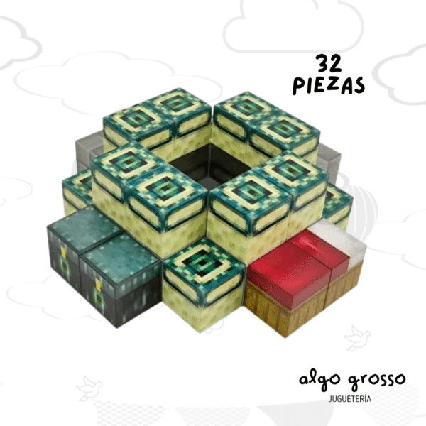 MINECRAFT CUBOS MAGNETICOS - END GATE - 32 PIEZAS art.T009