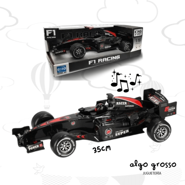 AUTO RACING F1 NEGRO DE 35CM CON SONIDO art.F102